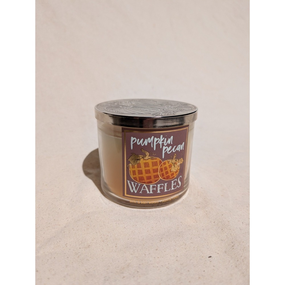 BATH & BODY WORKS Jar Candle 14.5 Oz. 3 Wick PUMPKIN PECAN WAFFLES NEW